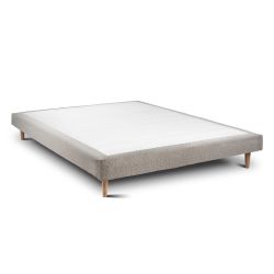 Lit Windsor 90 x 190 cm Sommier bouclette beige clair