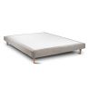 Lit Windsor 90 x 190 cm Sommier bouclette beige clair